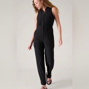 Athleta Brooklyn Utility Jumpsuit Sleeveless Wrinkle Resistant Casual Travel